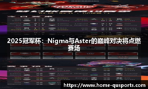 2025冠军杯：Nigma与Aster的巅峰对决将点燃赛场